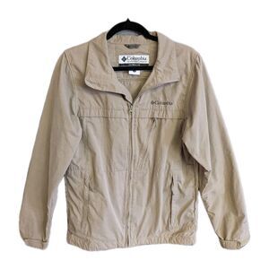 Columbia Venture Creek Jacket Mens Small Tan Camping Outdoor Gorp Hiking Pockets